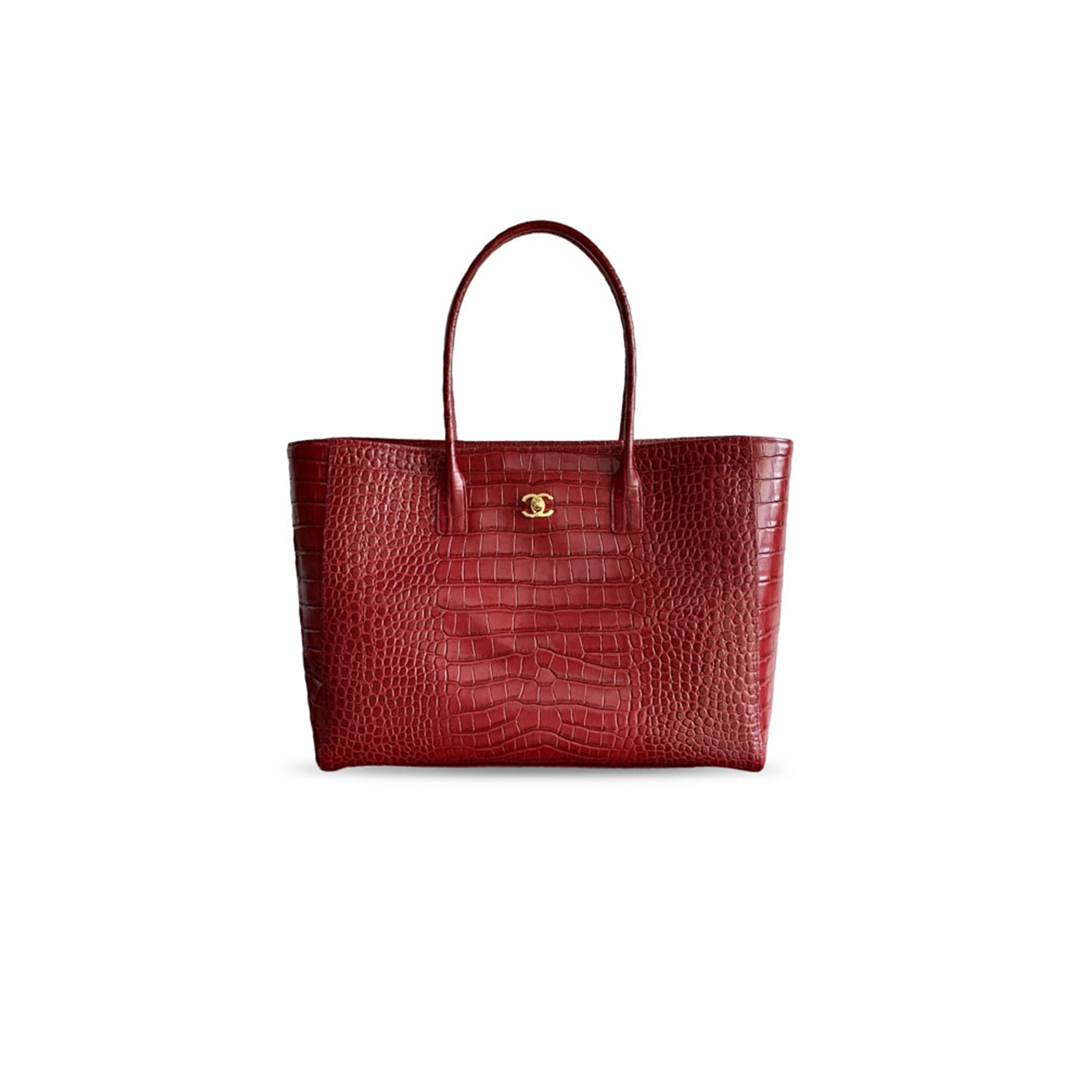 CHANEL MASTER LARGE CERF SHOPPING BAG CROCODILE EMBOSSED CALFSKIN GOLD HARDWARE AS6244 (47*31*15cm) 